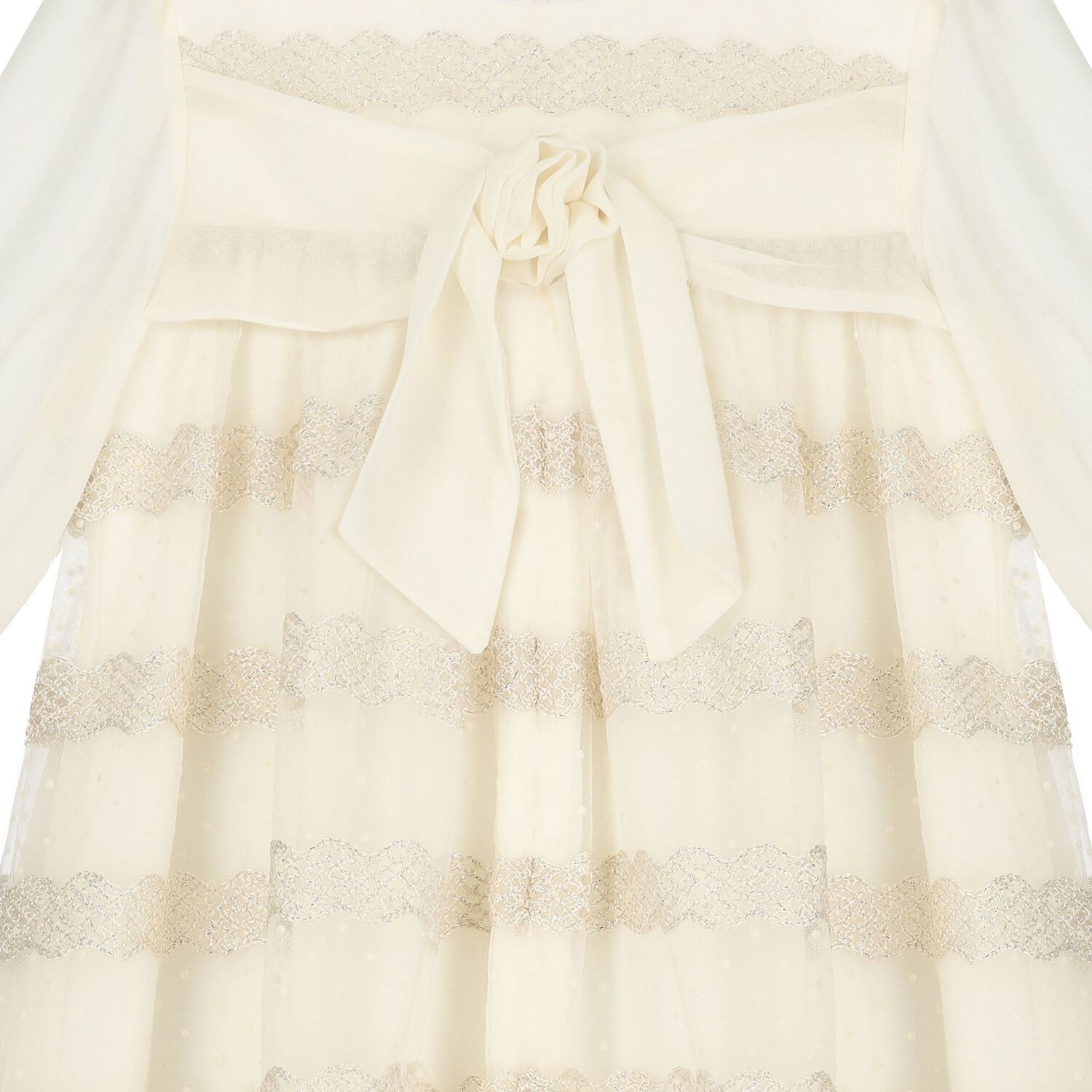 Girls Ivory & Gold Dress, 1, hi-res image number null