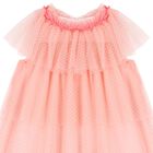 Girls Pink Polka Dot Tulle Dress, 1, hi-res