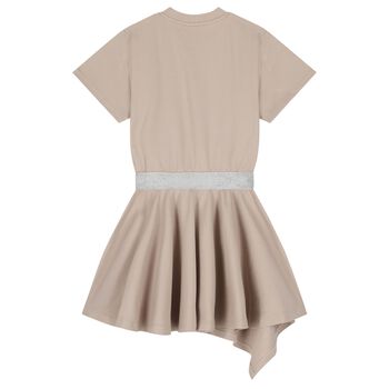 Girls Beige Logo Dress