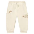 Younger Boys Ivory Dinosaur Joggers, 2, hi-res