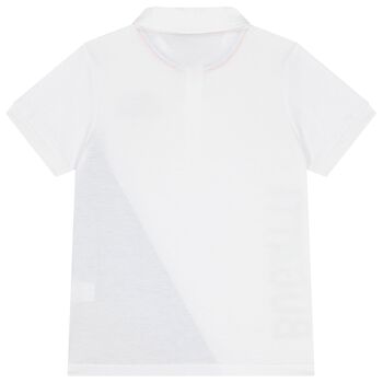 Boys White Logo Polo Shirt