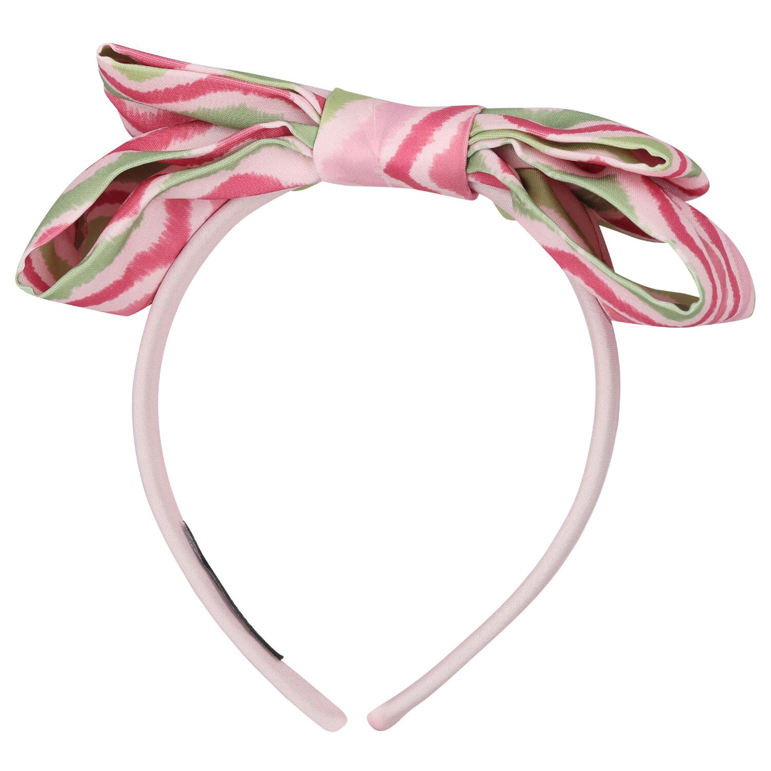 Girls Pink Bow Zigazag Headband, 2, hi-res