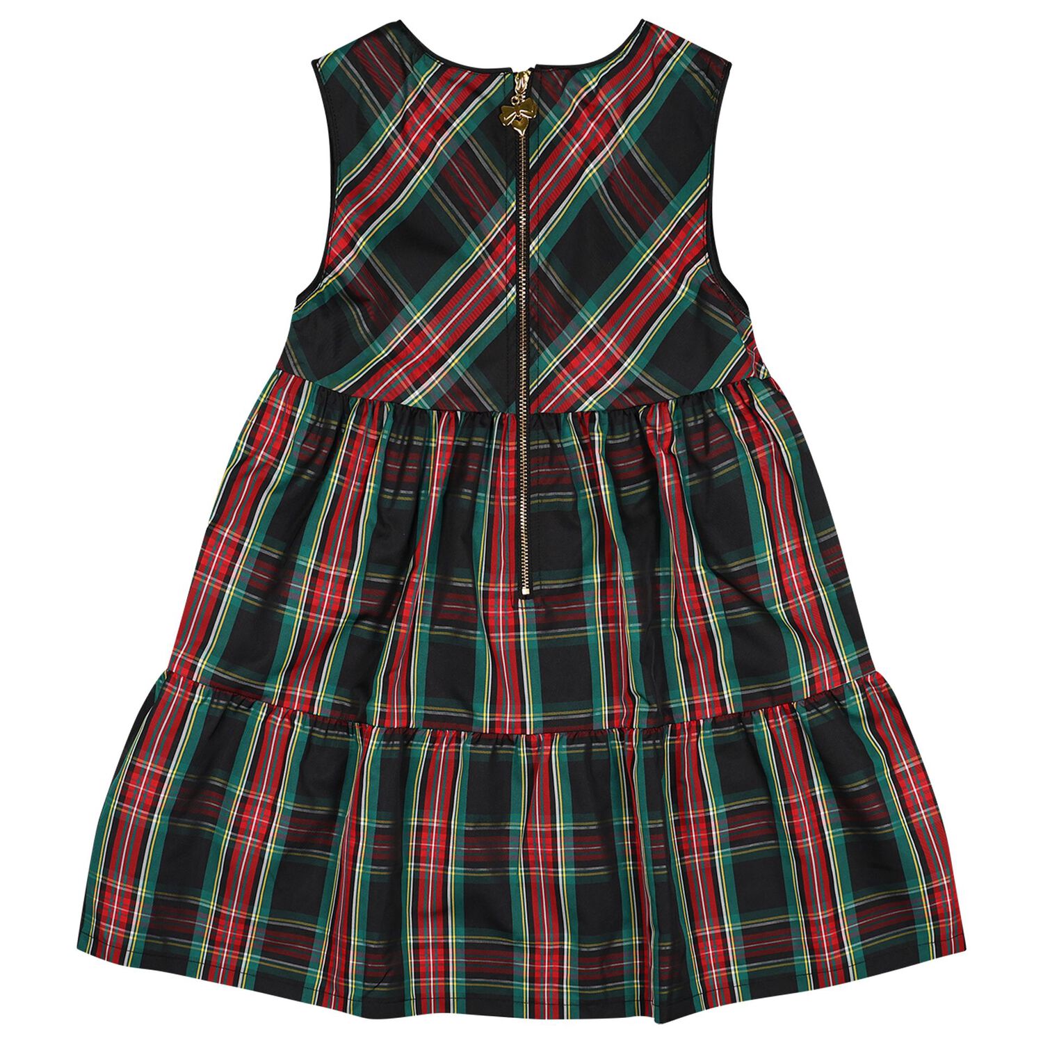 Girls Green & Red Tartan Georgie Dress, 1, hi-res