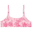 Girls Pink Palm Print Bikini, 1, hi-res