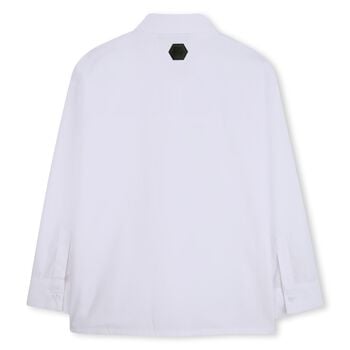 White Embroidered Logo Shirt