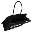 Girls Black & White Logo Tote Bag, 1, hi-res