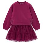 Girls Red Bow Tulle Skirt Set, 1, hi-res