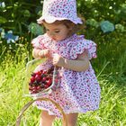 Baby Girls Pink Cherry Dress, 1, hi-res