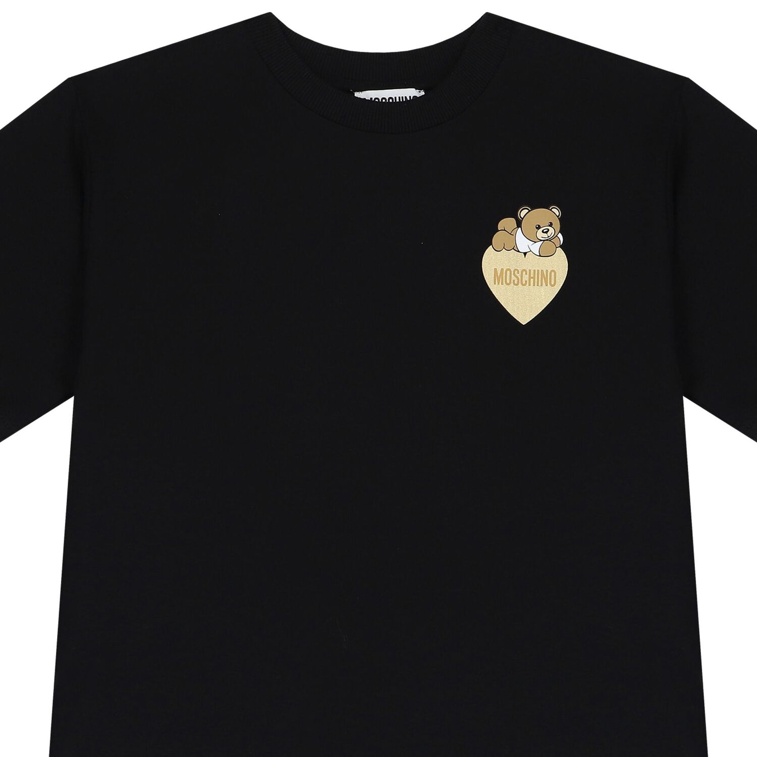 Girls Black Teddy Bear Logo T-Shirt, 2, hi-res image number null