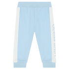 Baby Boys Navy Blue & White Logo Tracksuit Set, 3, hi-res