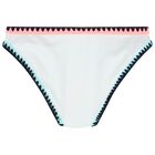 Girls White Ruffled & Embroidered Bikini, 1, hi-res