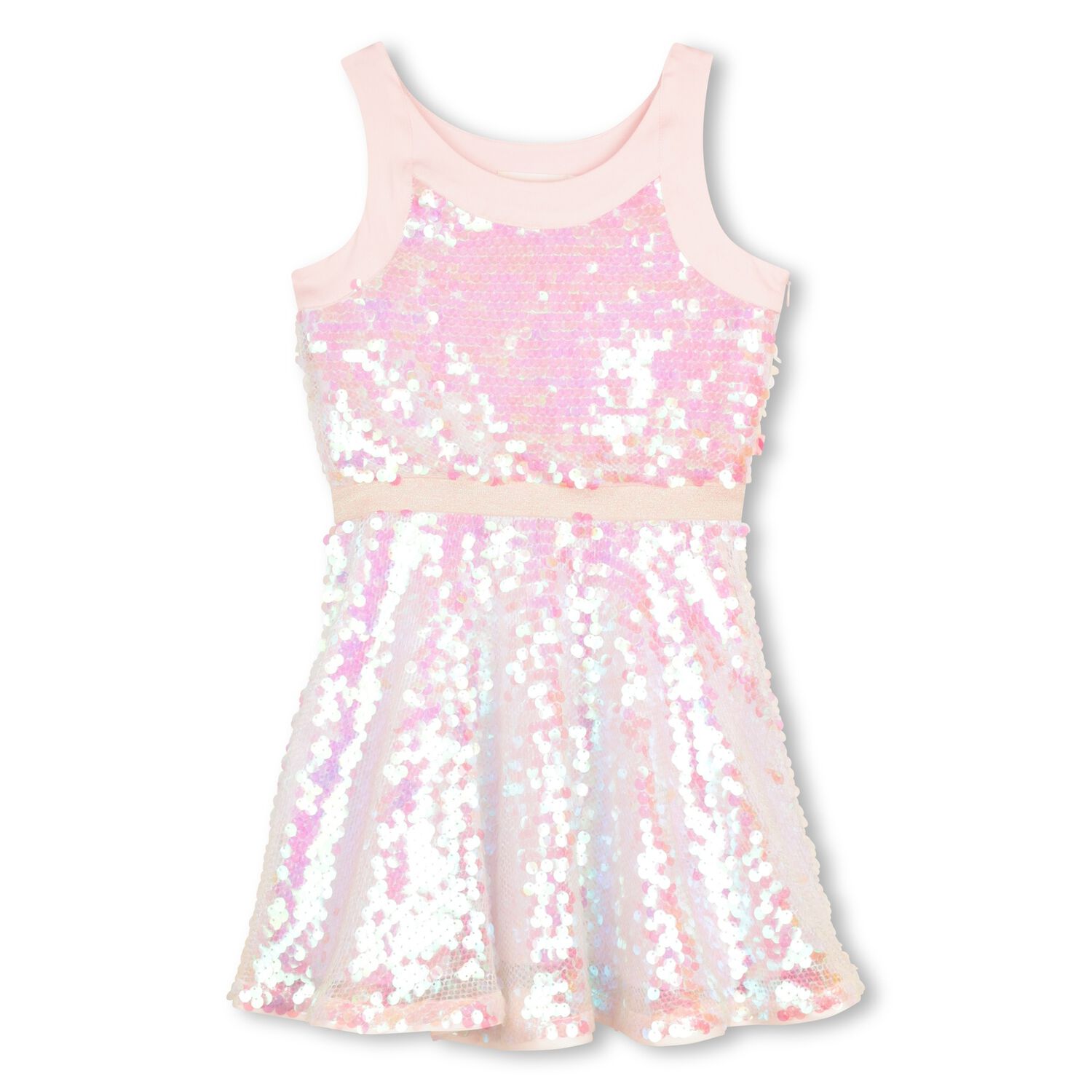Girls Pink Iridescent Sequin Dress, 1, hi-res