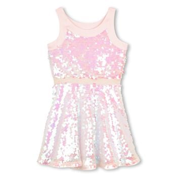 Girls Pink Iridescent Sequin Dress