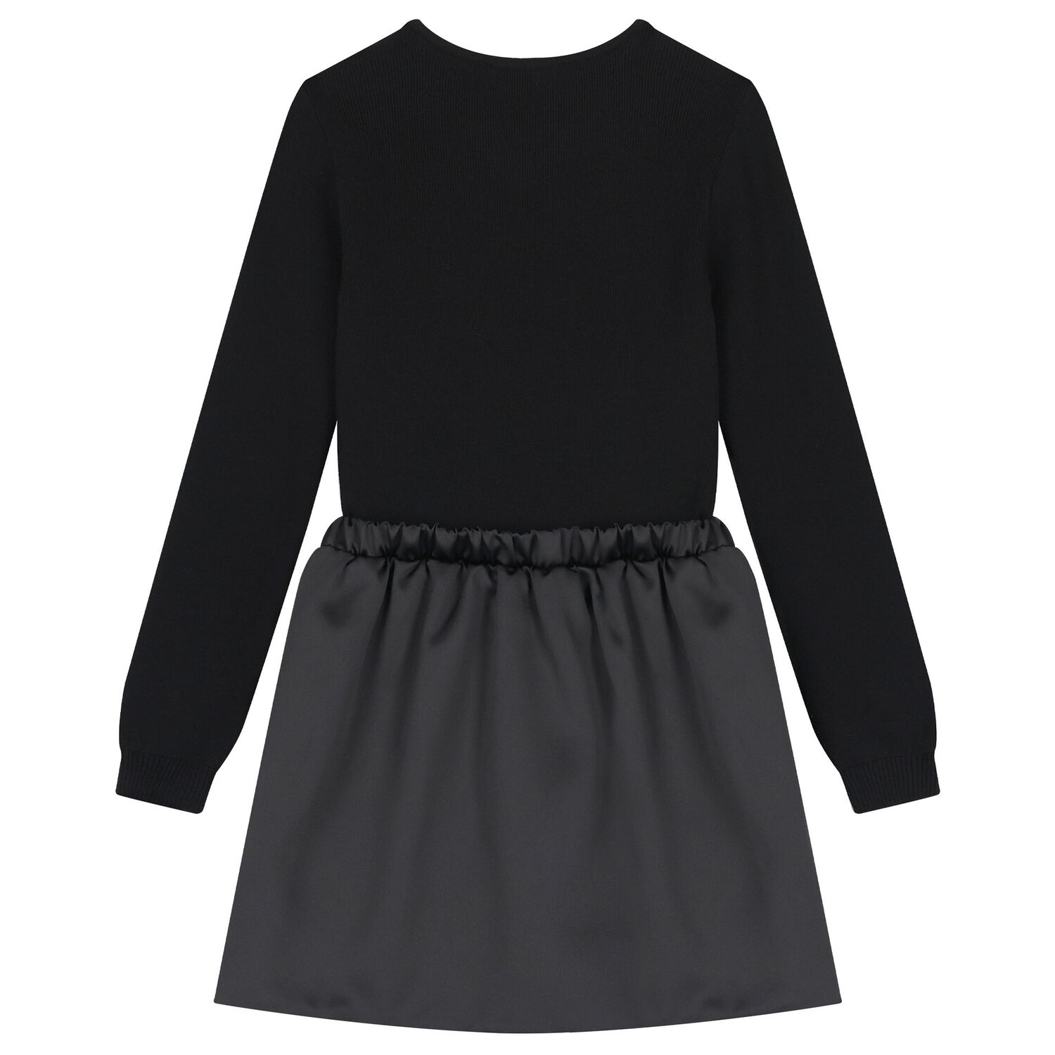 Girls Black Logo Dress, 1, hi-res