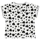 Girls White & Black Heart Blouse, 1, hi-res