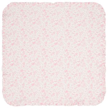 My Little Pie Baby Girls White & Pink Toile de Jouy Blanket, 1 Baby Girls White & Pink Toile de Jouy Blanket