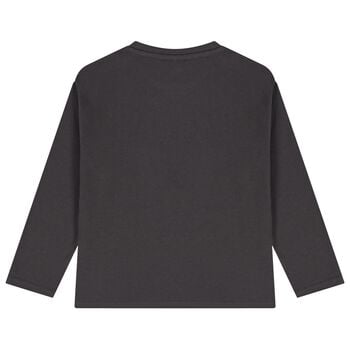 Boys Grey Glow In The Dark Car Long Sleeve Top