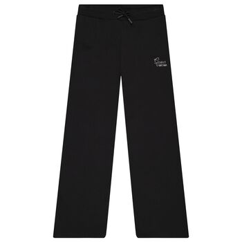 Girls Black Embellished Logo Trousers