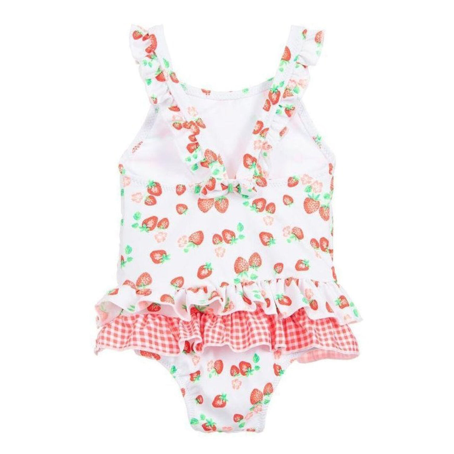 Baby Girls Wild Strawberry Frill Swimsuit, 1, hi-res