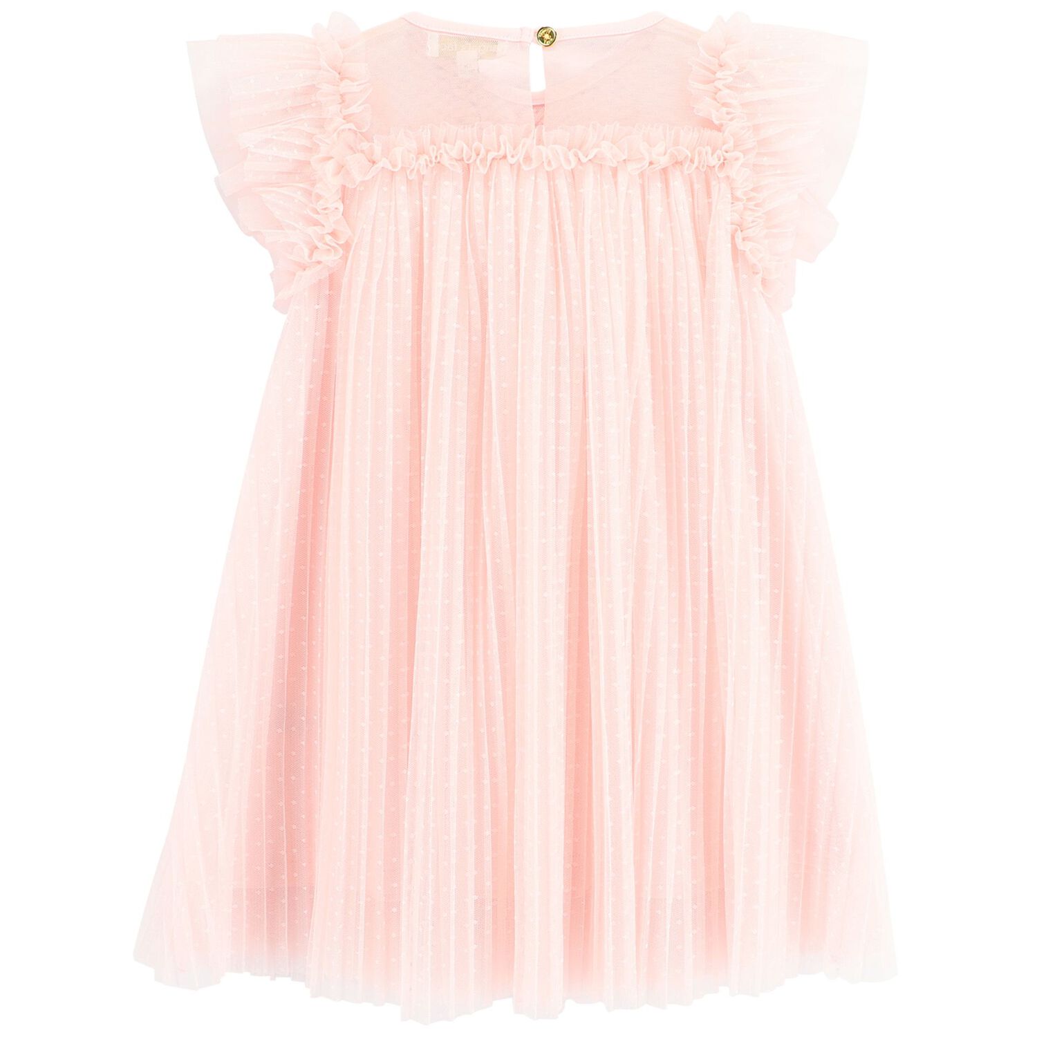 Girls Pink Pleated Tulle Dress, 1, hi-res image number null