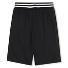 Boys Black Tiger Logo Shorts, 1, hi-res