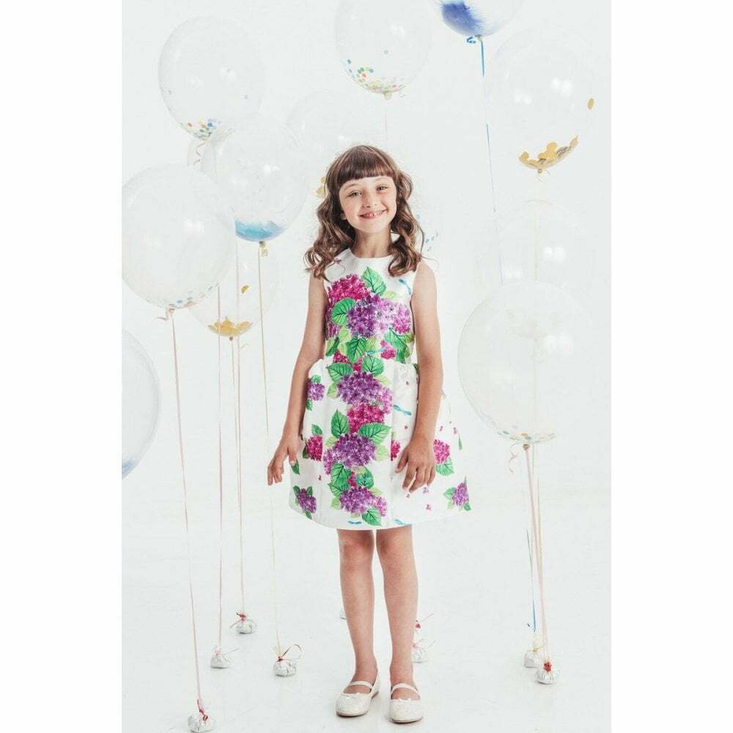 Girls Eirene Floral Print Dress, 1, hi-res