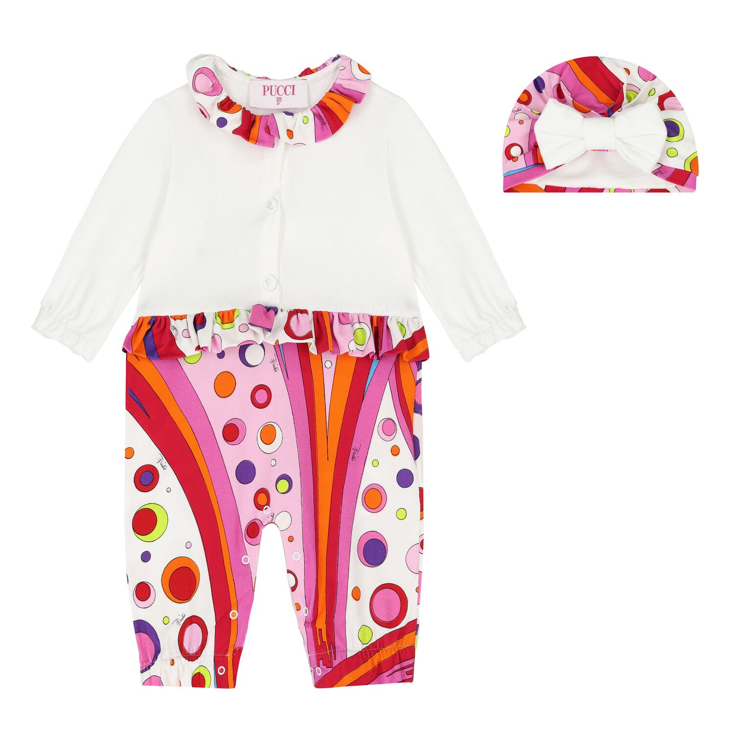 Girls White & Pink Fontane Babygrow Gift Set, 1, hi-res