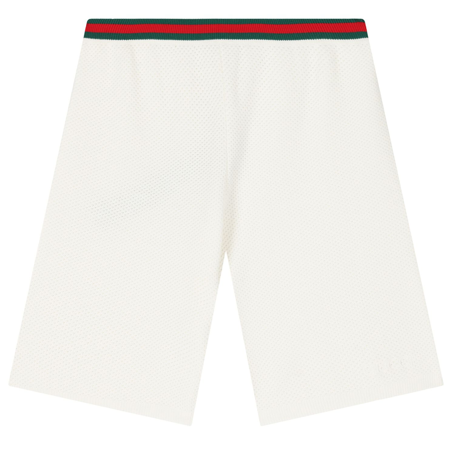 Ivory Cotton Web Striped Shorts, 1, hi-res image number null