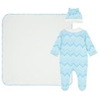 Baby Boys Blue Zig Zag Babygrow Gift Set  , 1, hi-res