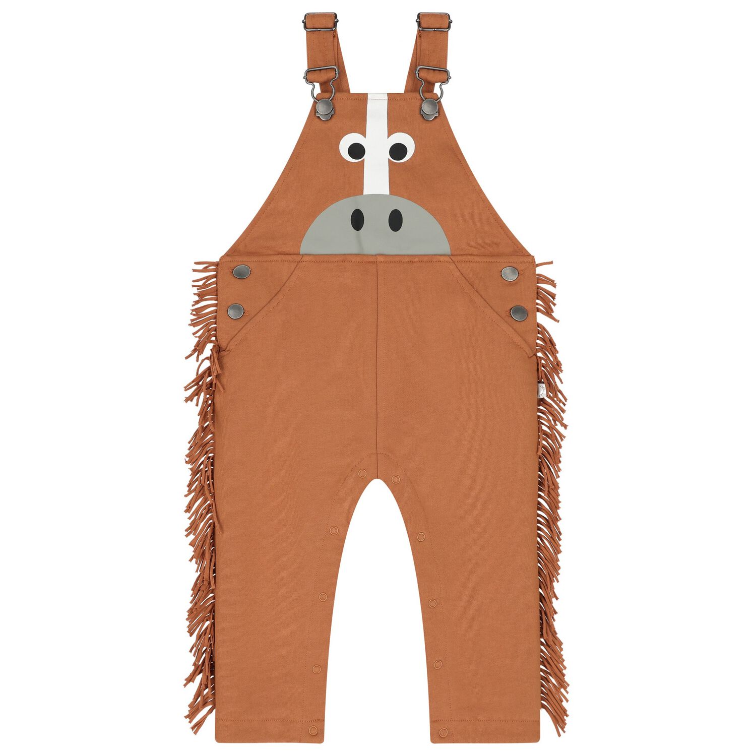Younger Boys Brown Horse Dungaree, 1, hi-res
