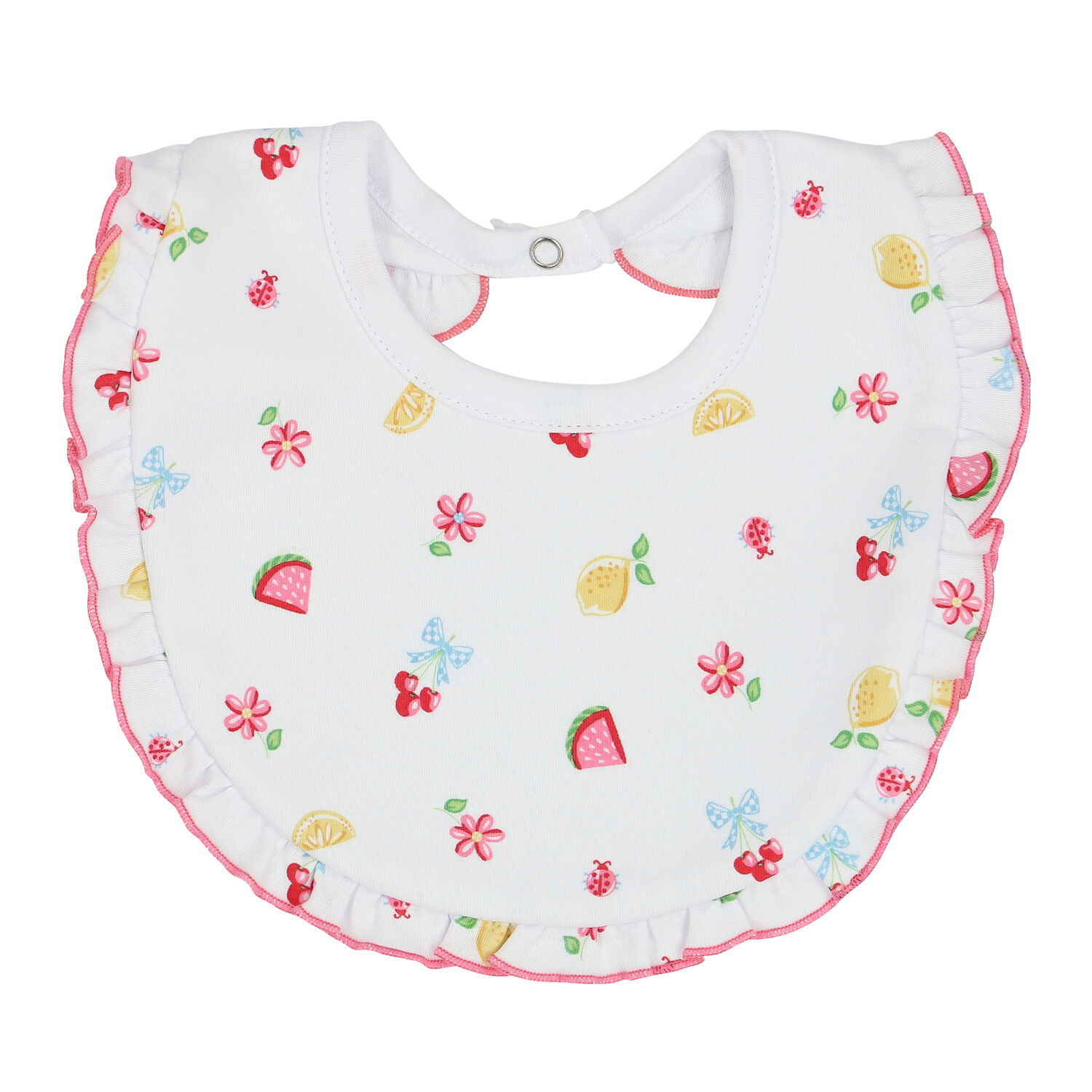 Baby Girls White Tropical Dreams Bib, 1, hi-res