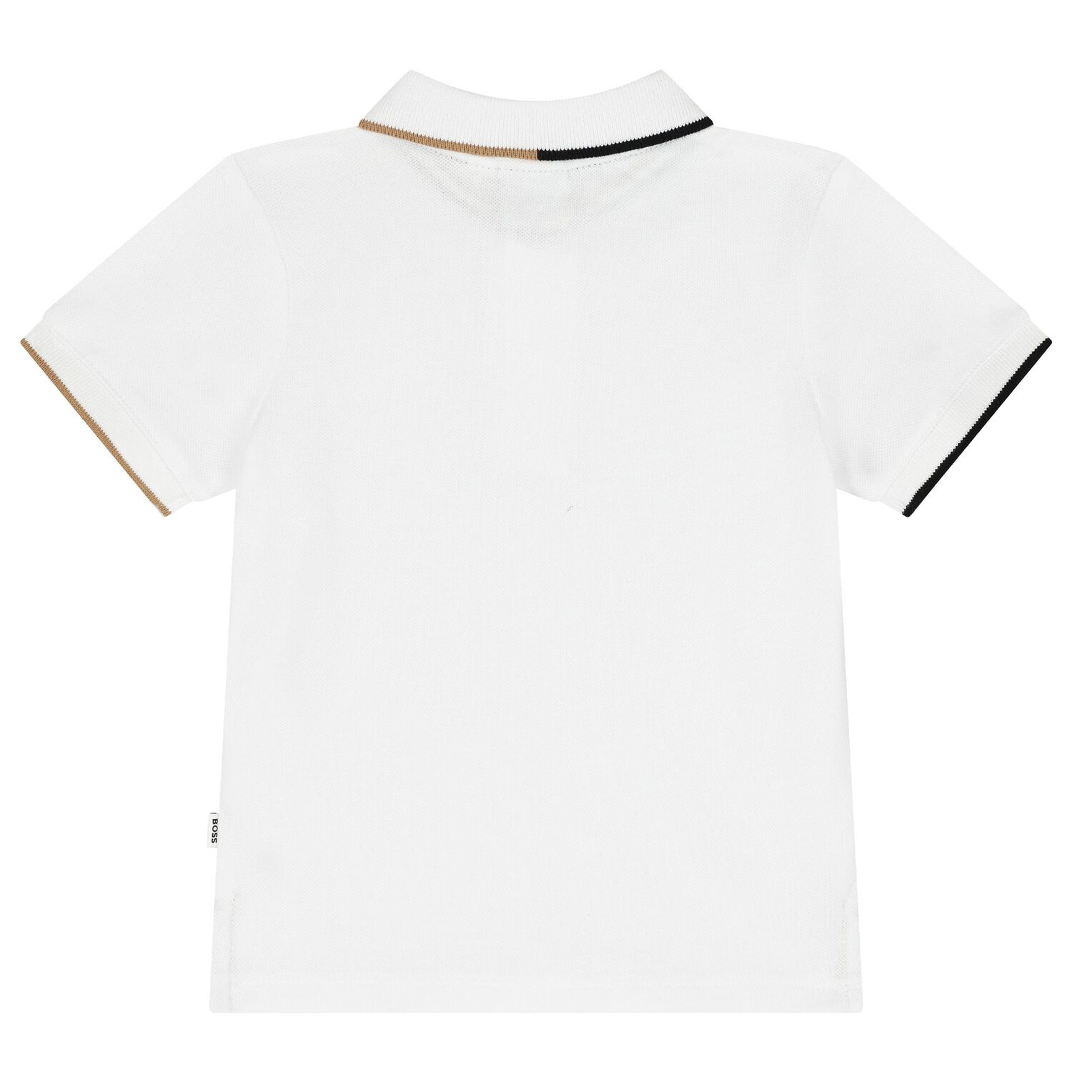 Younger Boys White Logo Polo Shirt, 2, hi-res