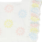 Girls White Embroidered Flower Top, 1, hi-res