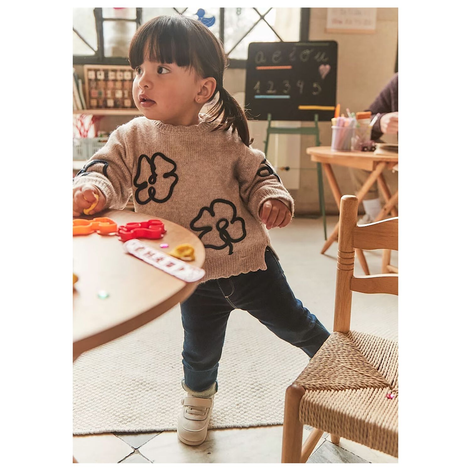 Younger Girls Denim Blue Jeans, 1, hi-res