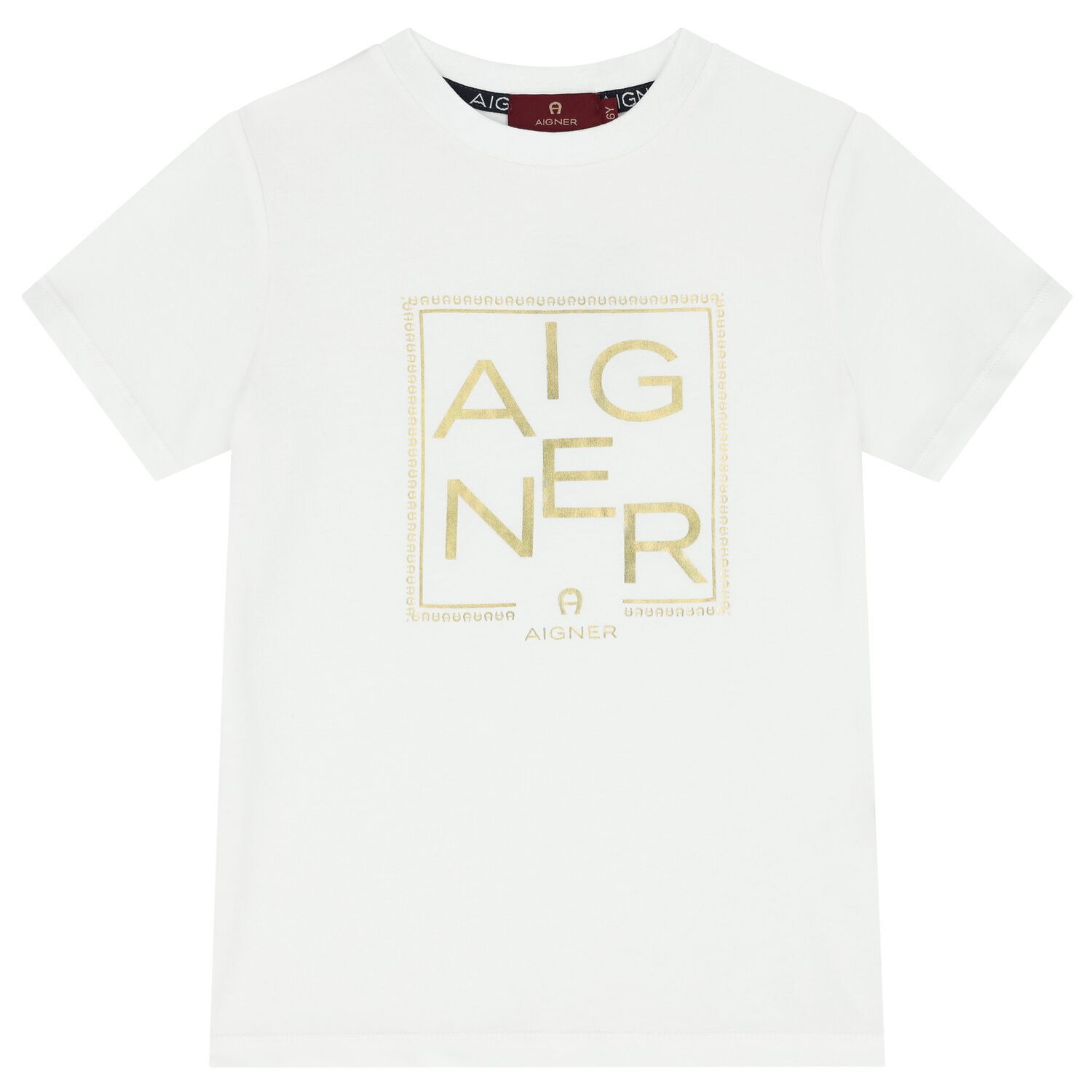 Boys White & Gold Logo T-Shirt, 1, hi-res image number null