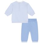 Baby Boys Blue Logo Tracksuit, 1, hi-res