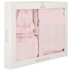 Baby Girls Pink Smocked Babygrow Gift Set, 3, hi-res