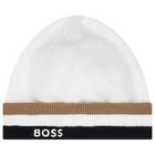 White Logo Hat & Booties Baby Gift Set, 1, hi-res