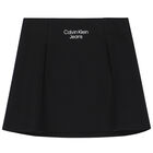 Girls Black Logo Skirt, 1, hi-res