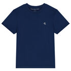 Boys Navy Blue & Beige Logo T-Shirts ( 2-Pack ), 4, hi-res