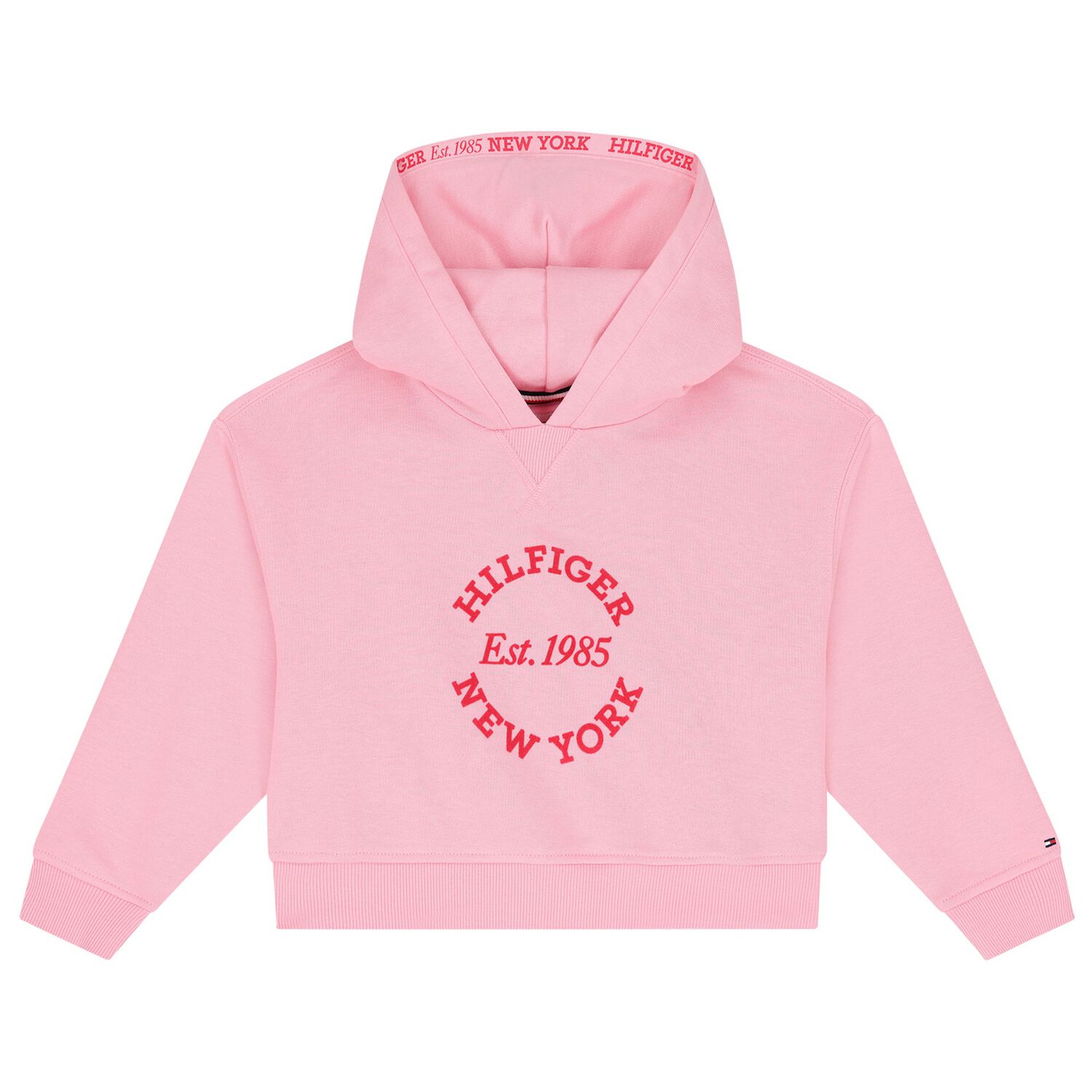 Girls Pink Logo Hooded Top, 1, hi-res image number null