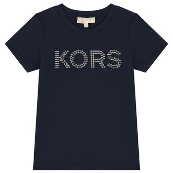 Girls Navy Blue Logo T-Shirt
