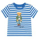 Baby Boys White & Blue Polo Bear Shorts Set, 1, hi-res