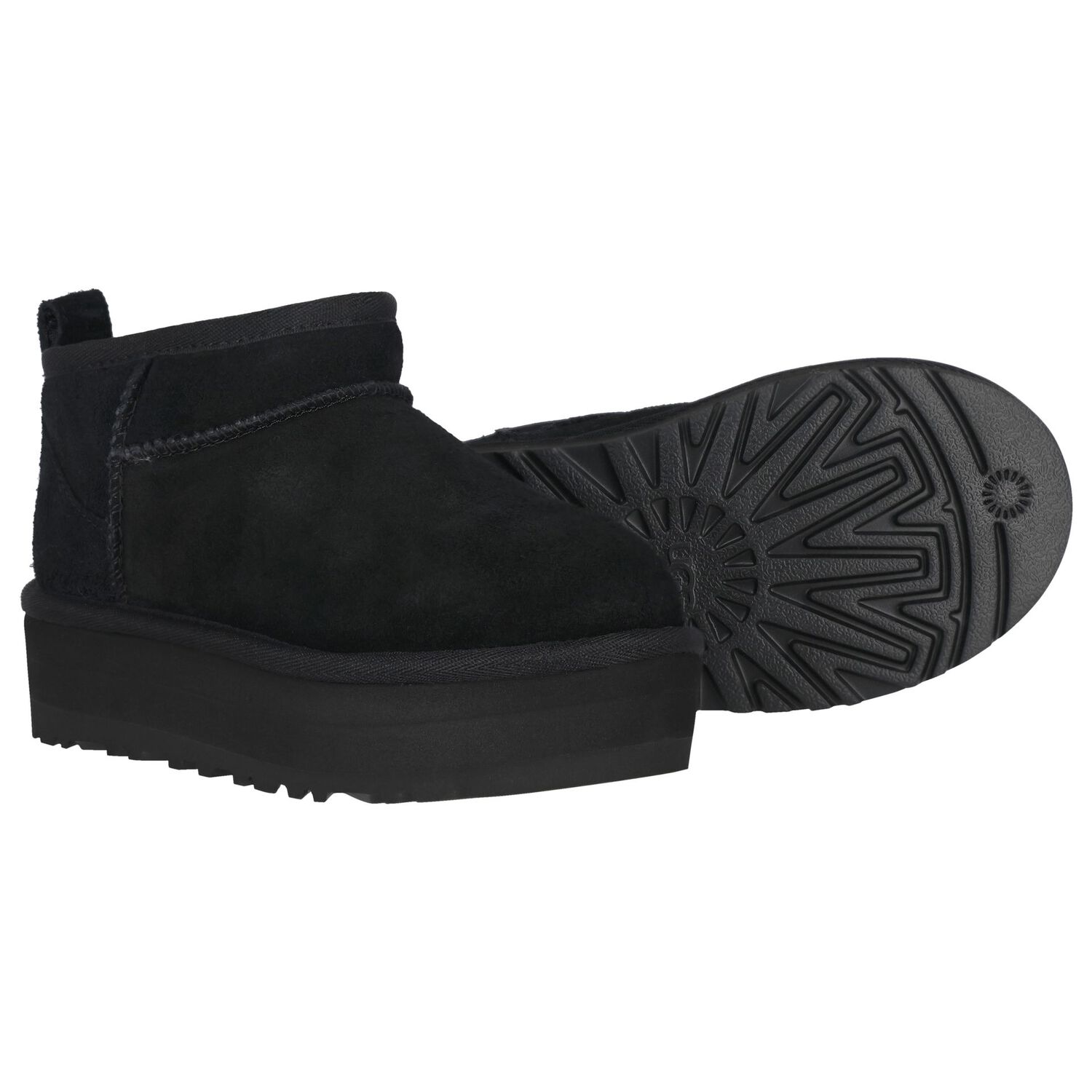 Girls Black Classic Ultra Mini Platform Suede Boots, 1, hi-res