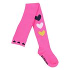 Girls Pink Hearts Tights, 2, hi-res