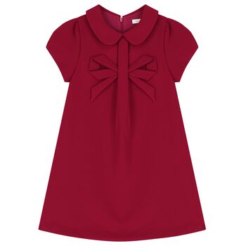 Girls Burgundy Bow Dress