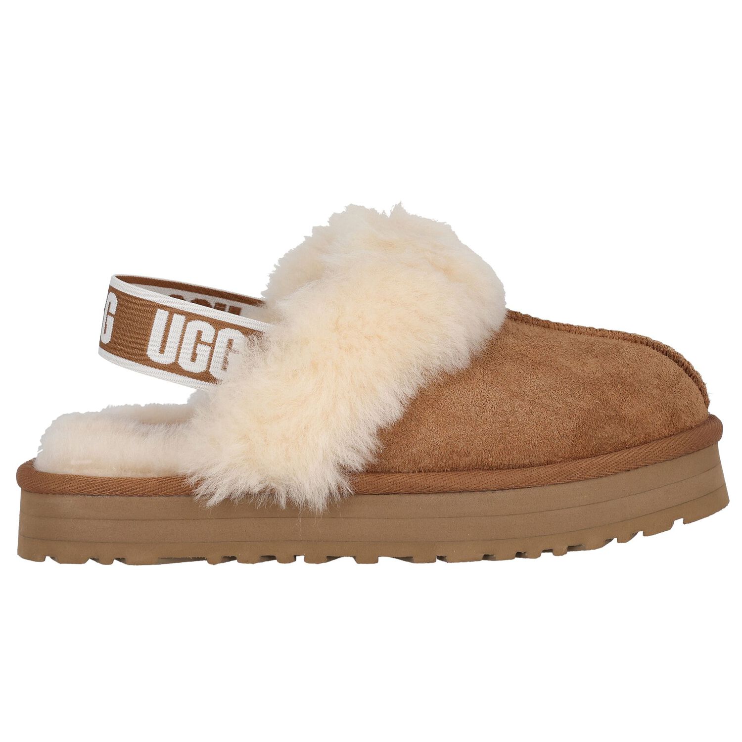 Girls Beige Funkette Suede Slippers, 2, hi-res
