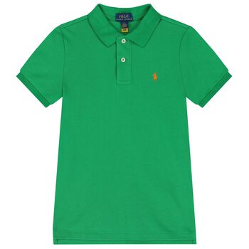 Boys Green Logo Polo Shirt