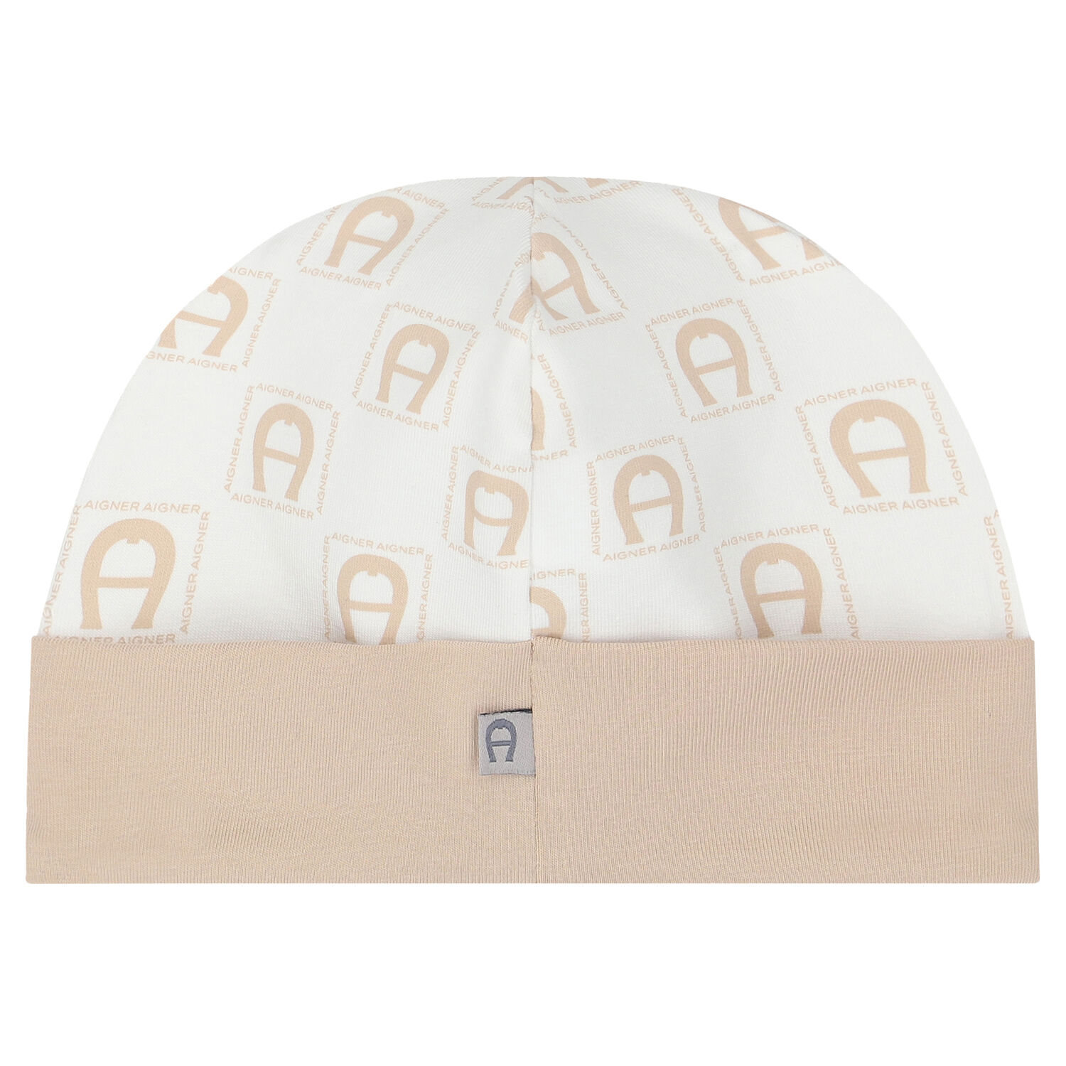 White & Beige Logo Baby Hat, 2, hi-res