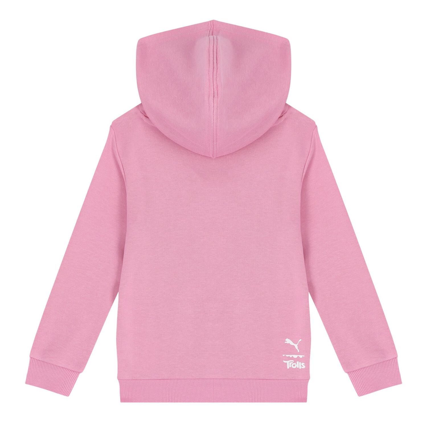 Girls Pink Trolls Logo Hooded Top, 2, hi-res